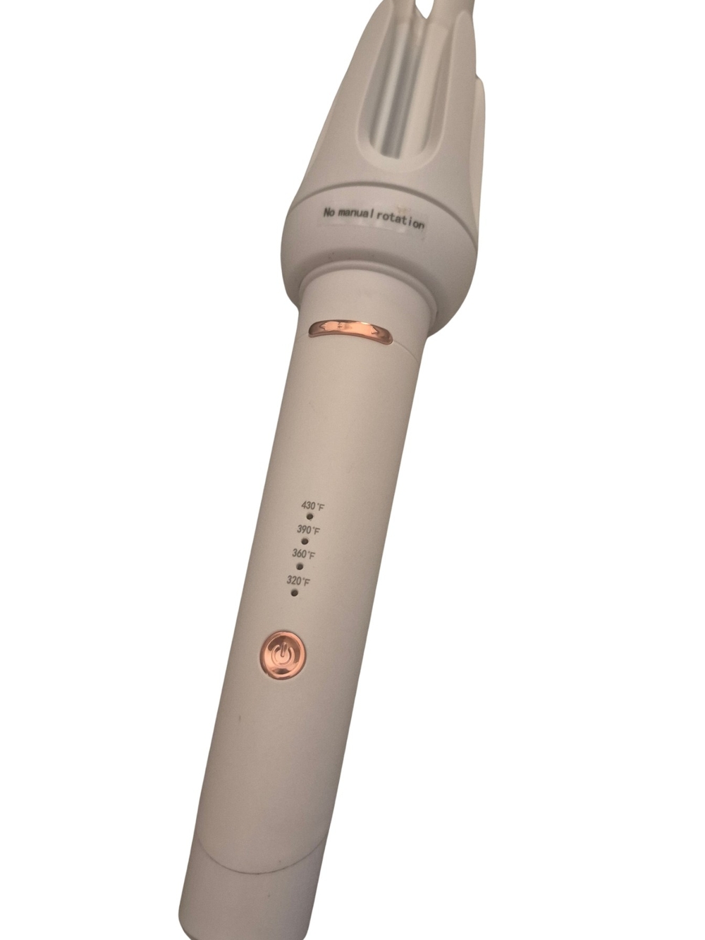 Ceramic White Curling Wand with Rose Gold Accents